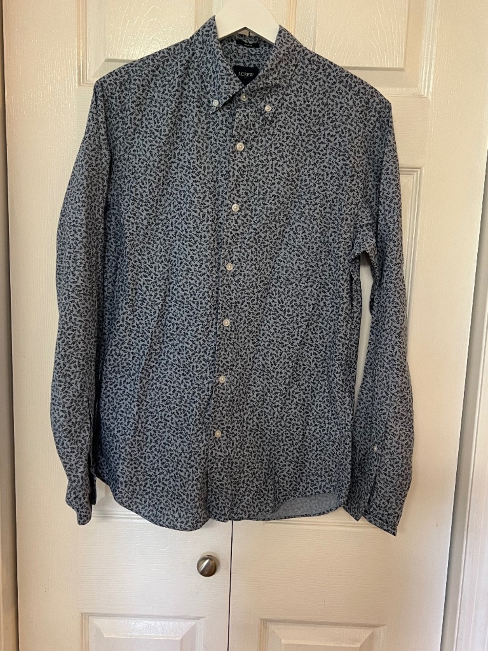 J.Crew Men’s Floral Leaf Blue Slim Fit Button Down Long Sleeve Shirt NWT
